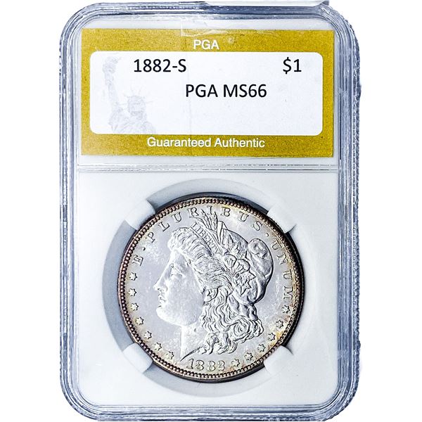 1882-S Morgan Silver Dollar PGA MS66