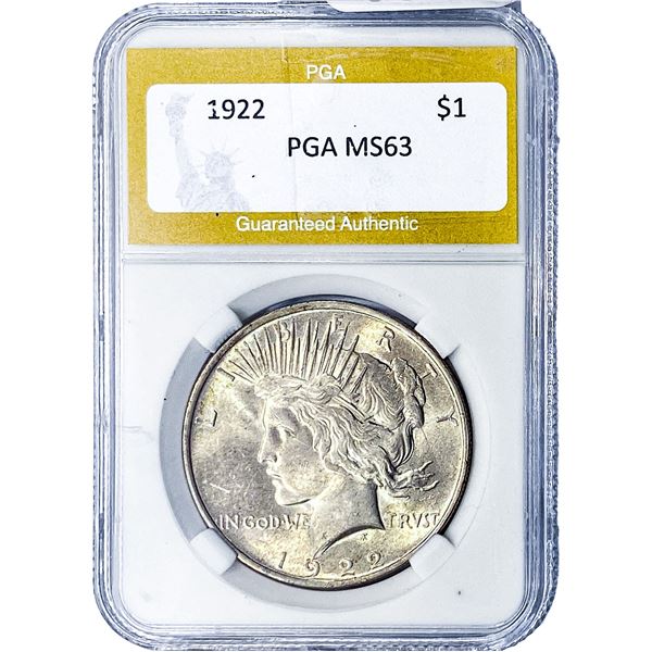 1922 Silver Peace Dollar PGA MS63