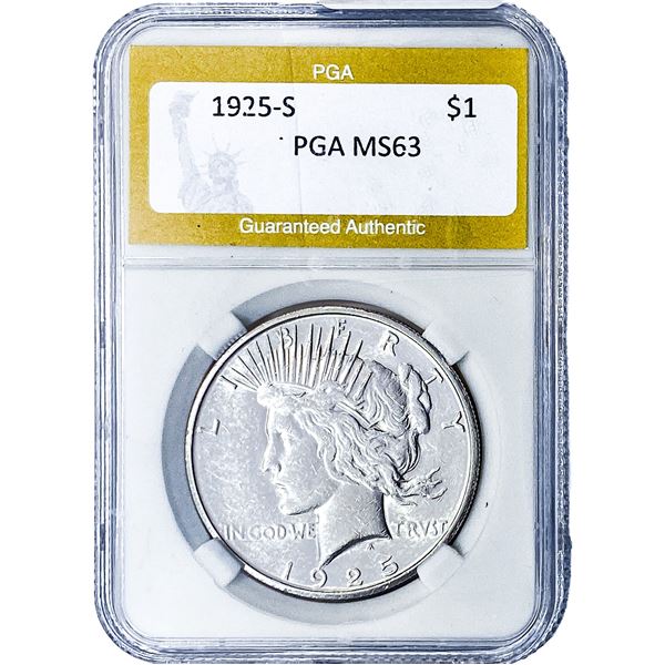 1925-S Silver Peace Dollar PGA MS63