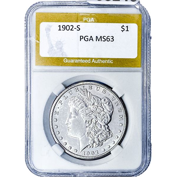 1902-S Morgan Silver Dollar PGA MS63