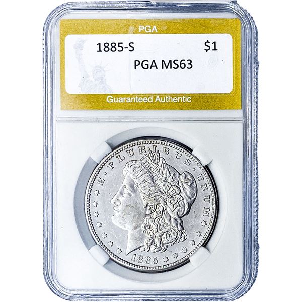 1885-S Morgan Silver Dollar PGA MS63