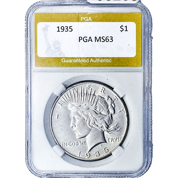 1935 Silver Peace Dollar PGA MS63