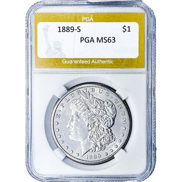 1889-S Morgan Silver Dollar PGA MS63