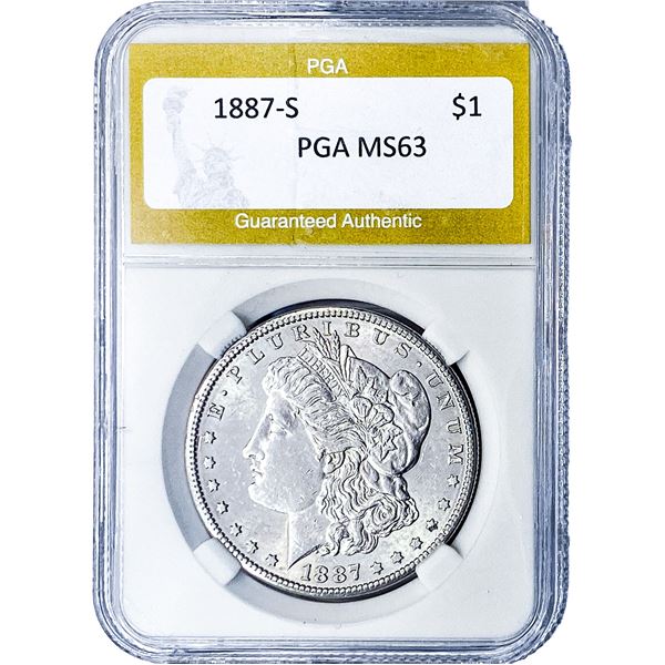 1887-S Morgan Silver Dollar PGA MS63