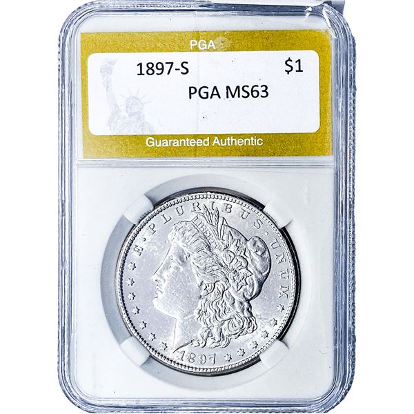 1897-S0 Morgan Silver Dollar PGA MS63