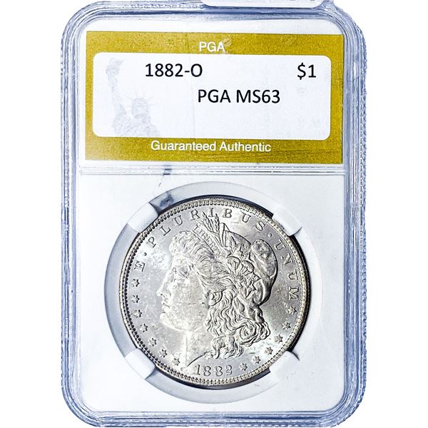 1882-O Morgan Silver Dollar PGA MS63