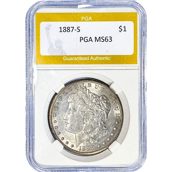 1887-S Morgan Silver Dollar PGA MS63