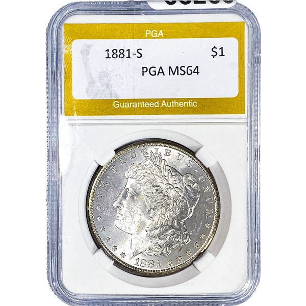 1881-S Morgan Silver Dollar PGA MS64