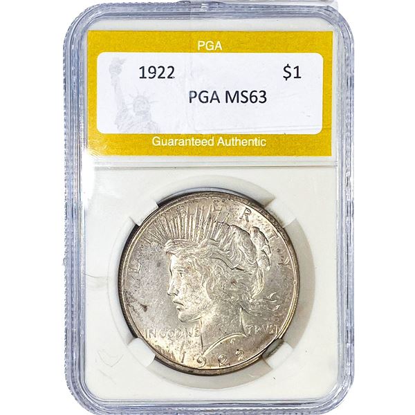 1922 Silver Peace Dollar PGA MS63