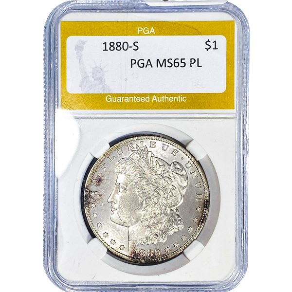 1880-S Morgan Silver Dollar PGA MS65 PL