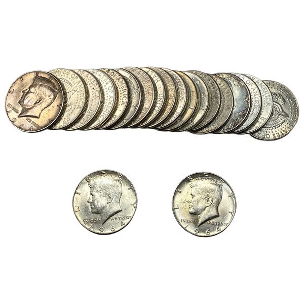 [20 Coins] 1964 Kennedy Half Dollar