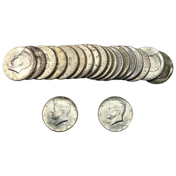 [20 Coins] 1964 Kennedy Half Dollar