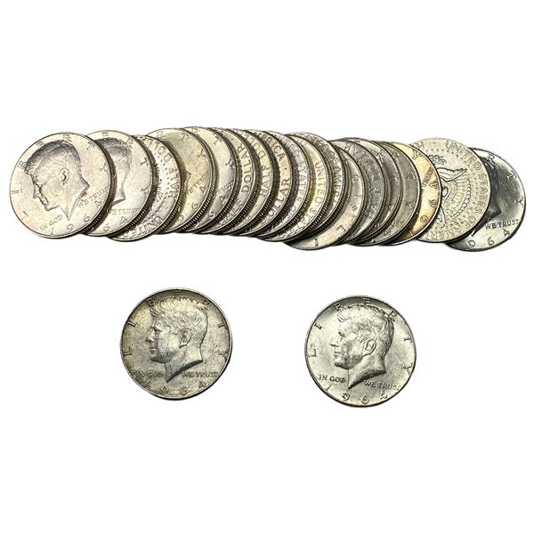 [20 Coins] 1964 Kennedy Half Dollar