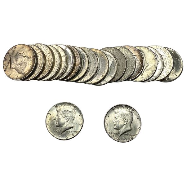 [20 Coins] 1964 Kennedy Half Dollar