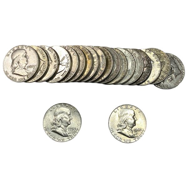 [20 Coins] 1952-1963 Franklin Half Dollar