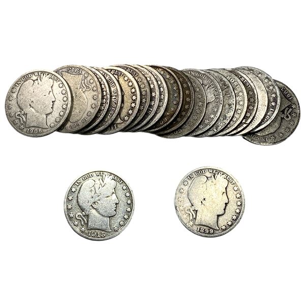 [20 Coins] 1892-1915 Barber Half Dollar