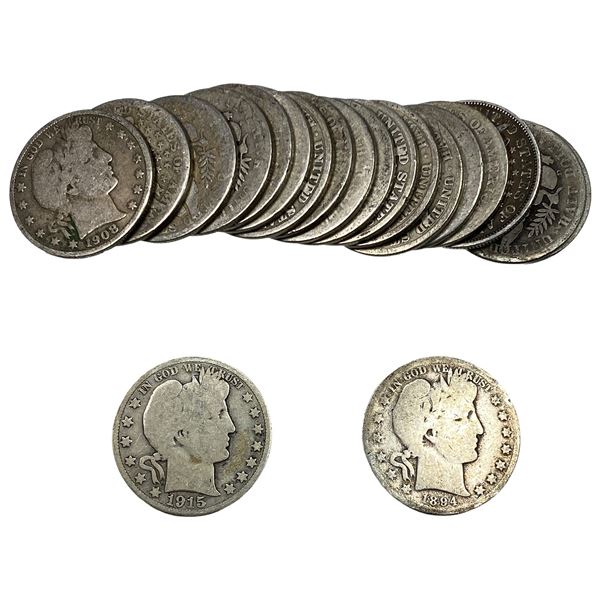 [20 Coins] 1894-1915 Barber Half Dollar