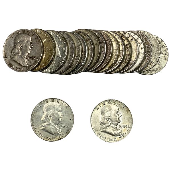 [20 Coins] 1948-1963 Franklin Half Dollar