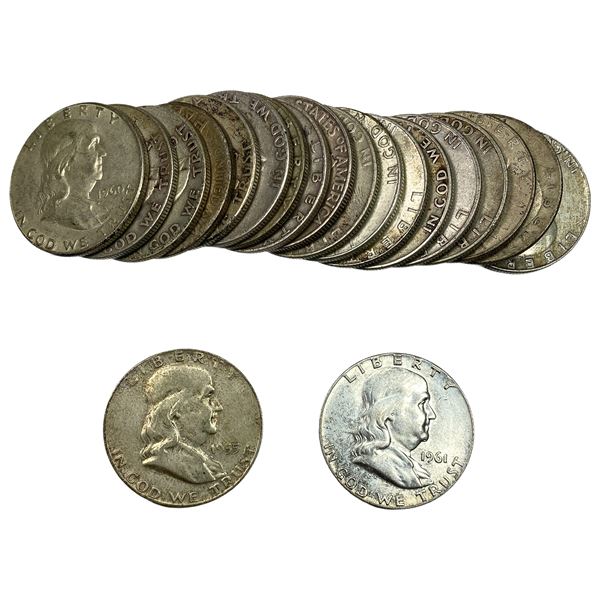 [20 Coins] 1948-1963 Franklin Half Dollar