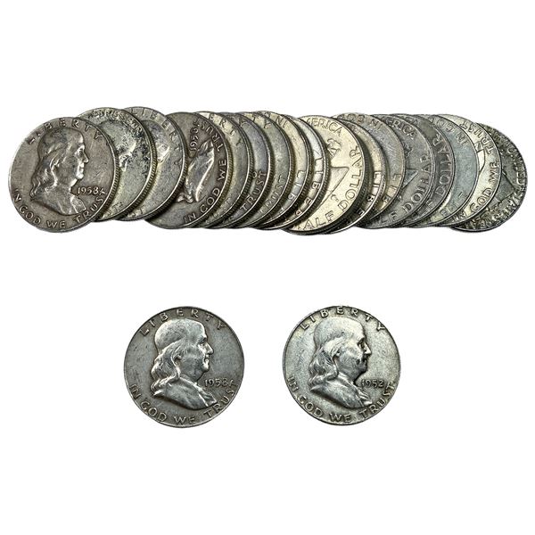 [20 Coins] 1951-1963 Franklin Half Dollar