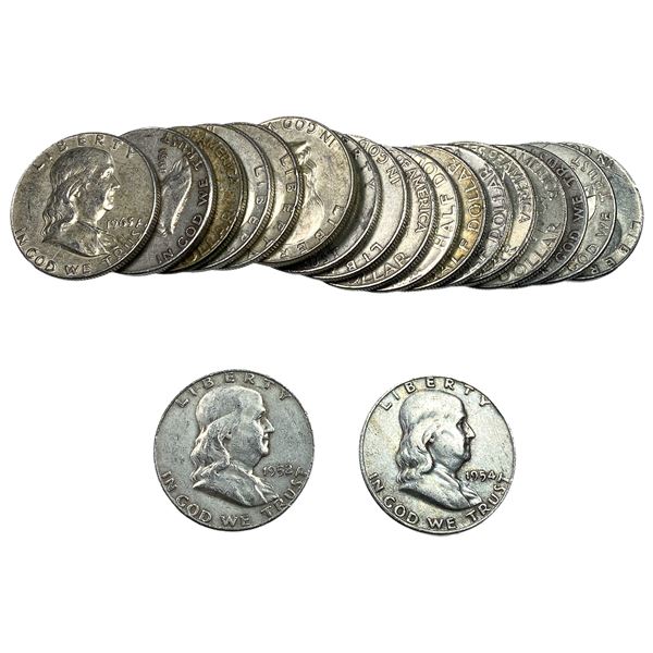 [20 CoIns] 1950-1963 Franklin Half Dollar