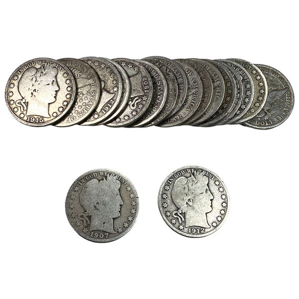 [20 Coins] Mixed Dates Barber Half Dollar