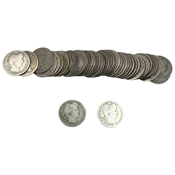 [50 Coins] Mixed Dates Barber Quarter