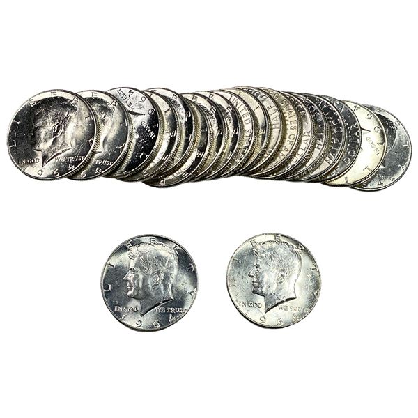 [20 Coins] 1964 Kennedy Half Dollar