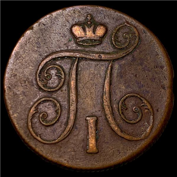 1799 Russia Copper 1 Kopek Handstamped