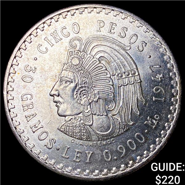 1947 Mexico Silver 5 Pesos