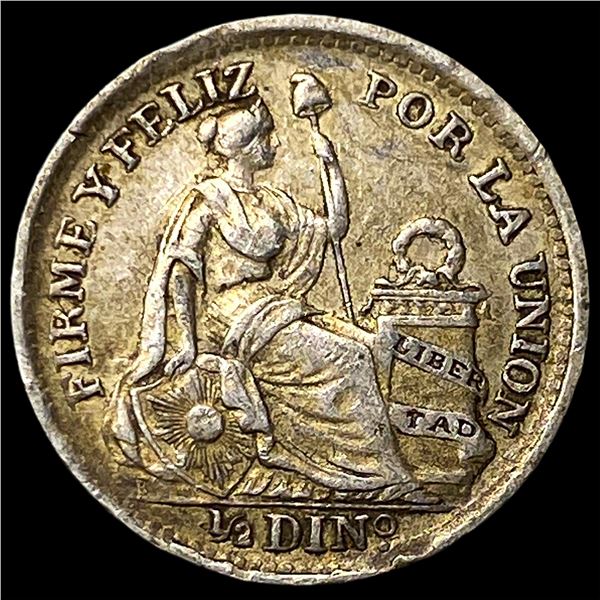 1912 Peru Silver 1/2 DInero