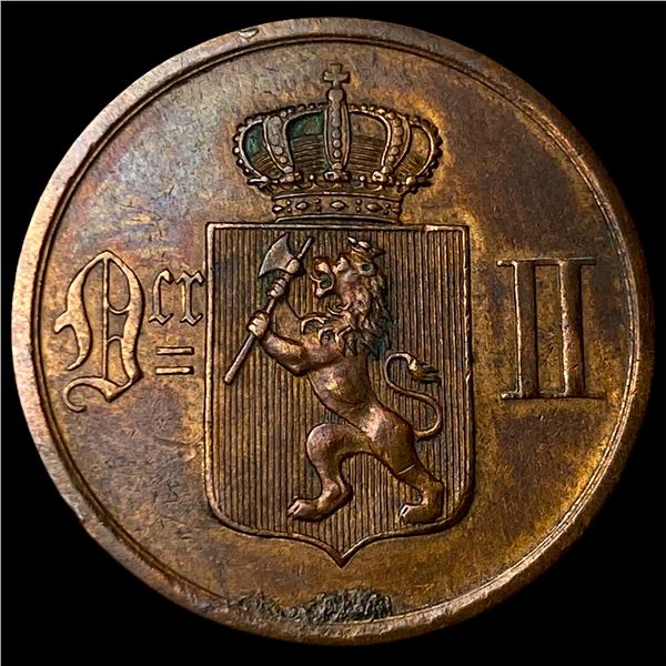 1884 Norway Bronze 2 Ore