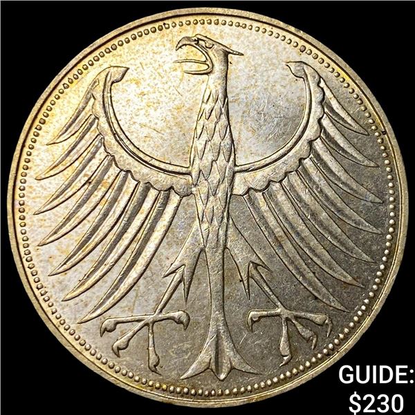1961D West Germany Silver 5 Mark