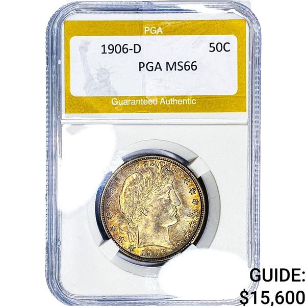 1906-D Barber Half Dollar PGA MS66