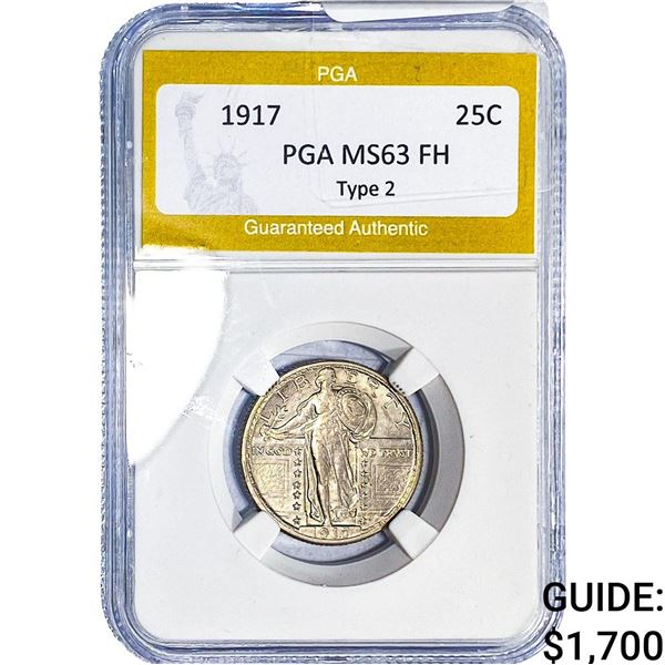 1917 Standing Liberty Quarter PGA MS63 FH TYPE 2