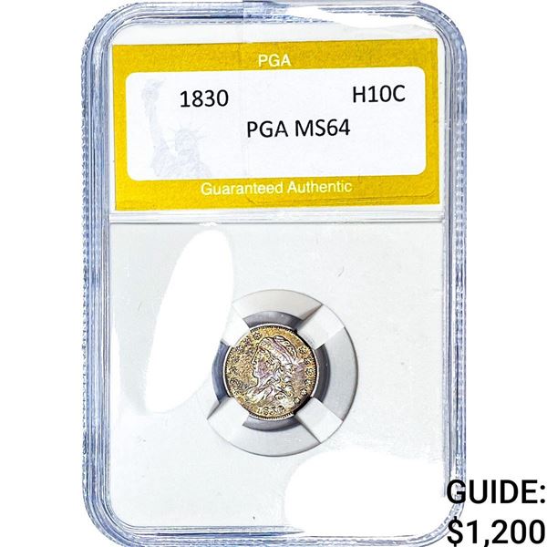 1830 Capped Bust Dime PGA MS64