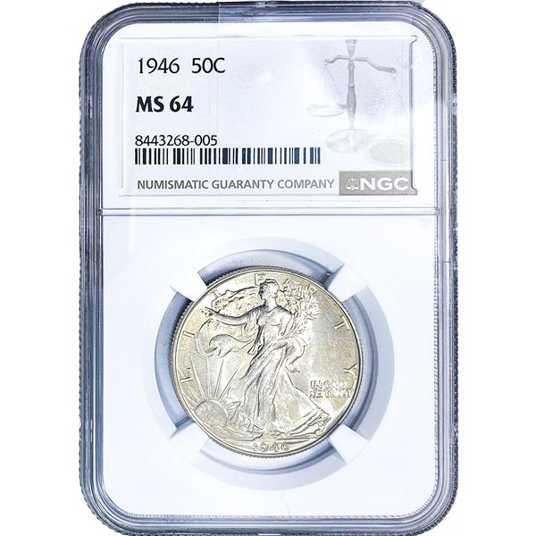 1946 Walking Liberty Half Dollar NGC MS64