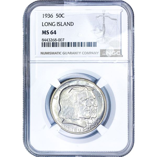 1936 Long Island Half Dollar NGC MS64