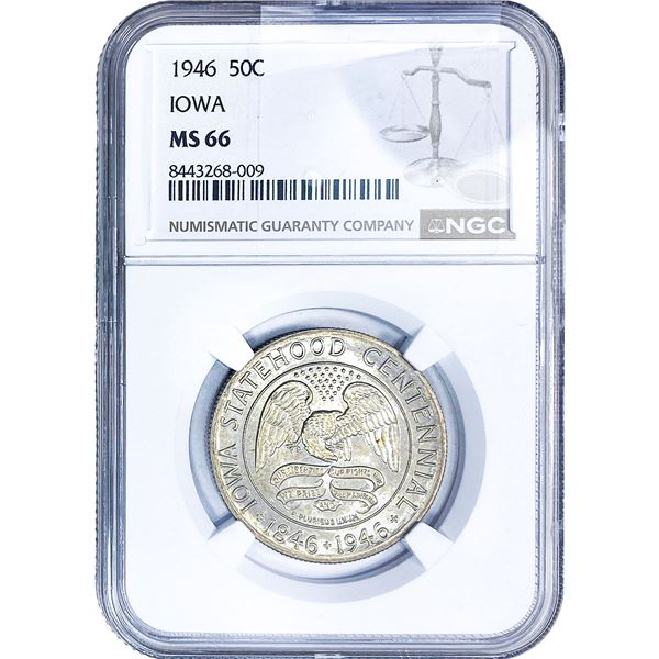 1946 Iowa Half Dollar NGC MS66