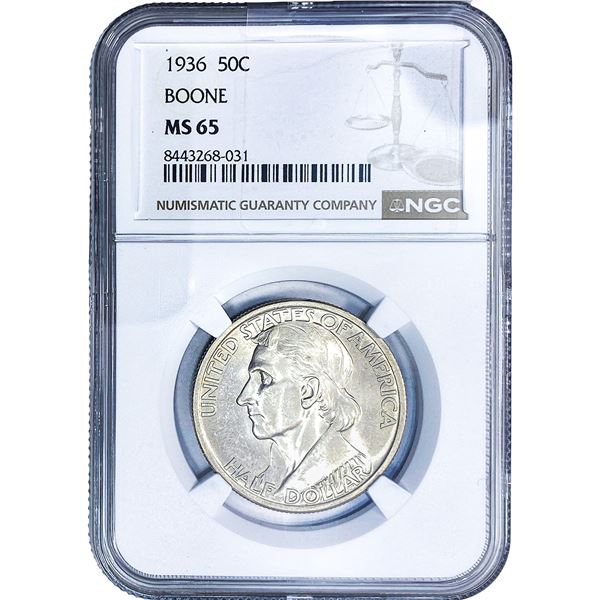 1936 Boone Half Dollar NGC MS65