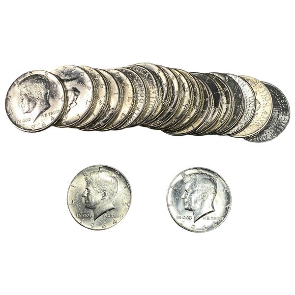 [20 Coins] 1964 Kennedy Half Dollar