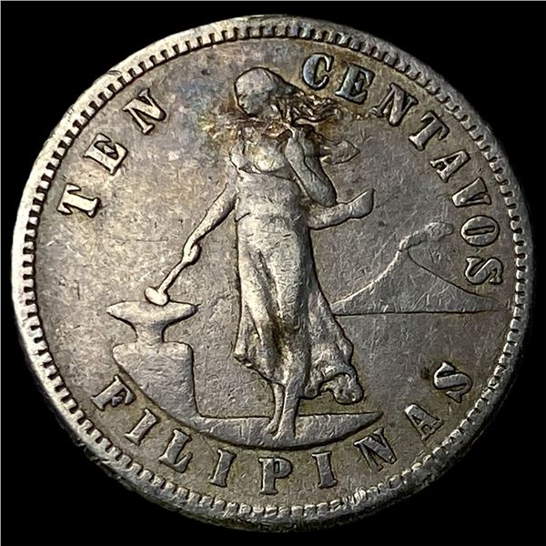 1904S Philippines Silver 10 Centavos