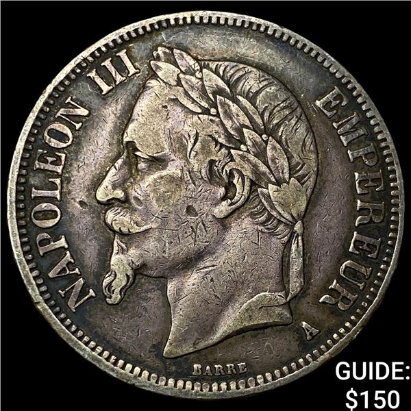 1867 France Silver 5 Francs