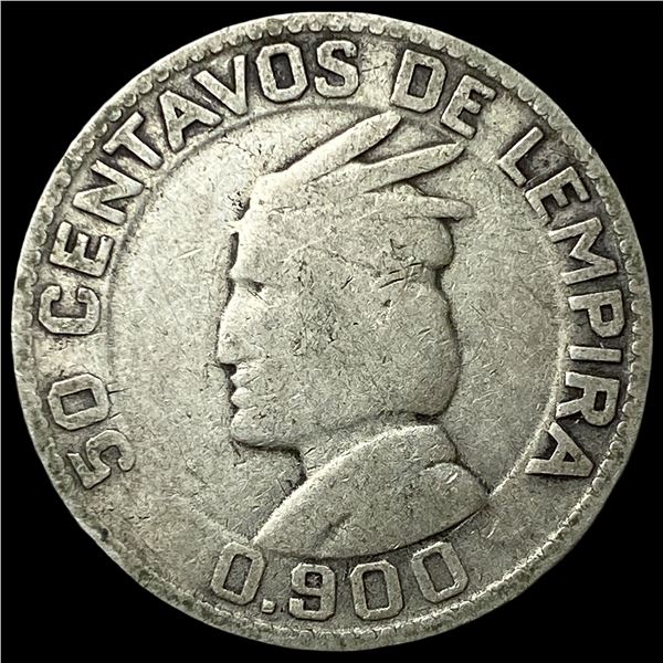 1931 Honduras Silver 50 Centavos