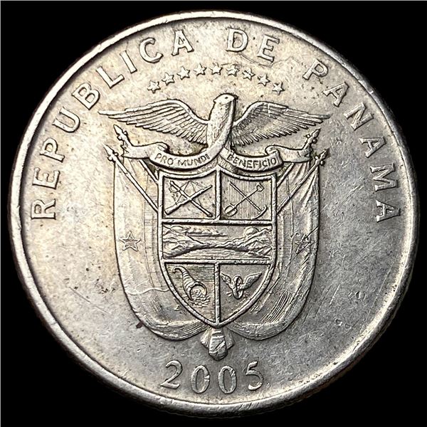 2005 Panama Copper Nickel 1/4 Balboa King's Bridge Rev.