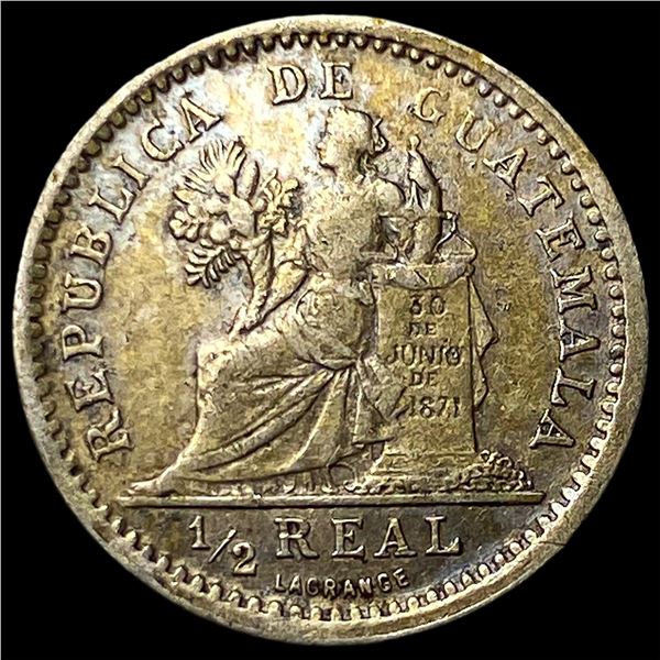 1895H Guatemala Silver 1/2 Real