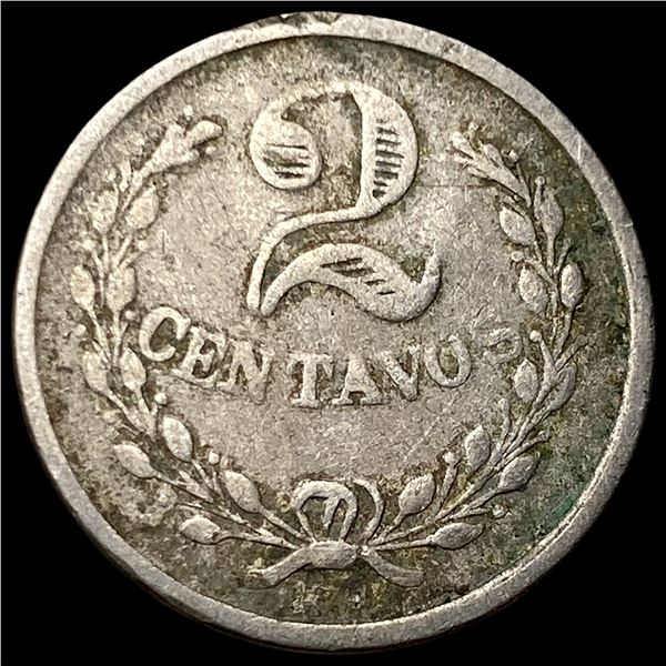 1921-RH Colombia Lazareto Leper Colony 2 Centavos