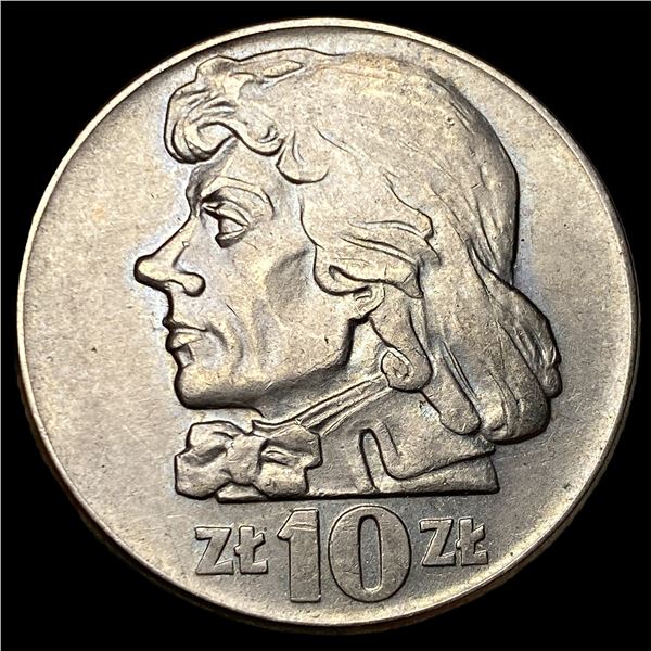 1959 Poland Copper Nickel 10 Zlotych