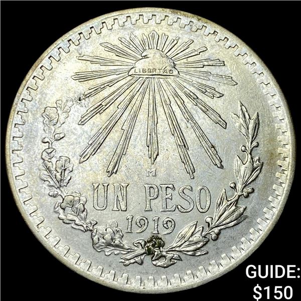 1919 Mexico Silver 1 Peso