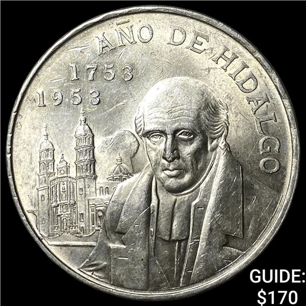 1953Mo Mexico Silver 5 Pesos .643oz ASW